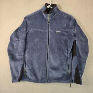 Patagonia Jacket Womens Medium Blue Black Regulator Polartec Fleece Made USA